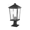 Z-Lite Beacon 2 Light Outdoor Pier Mounted Fixture, Black & Clear Beveled 568PHBR-533PM-BK - alternate 3